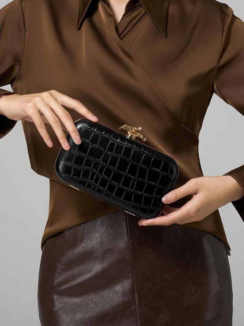 CHUNLI Clutch Purses for Women Evening/Wedding Chic Woven Bag Formal PU Leather Purse Designer Handbags for Women - Image 5